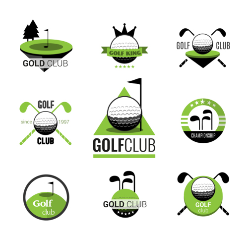 9 Junior Golf Club flag Vectors