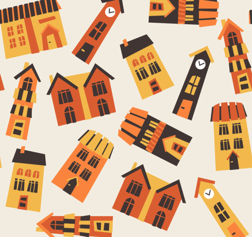 Creative Housing seamless background vector