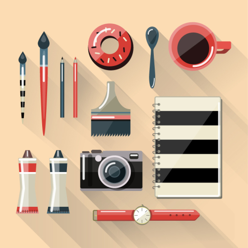 13 of the cartoon design utensils vector material