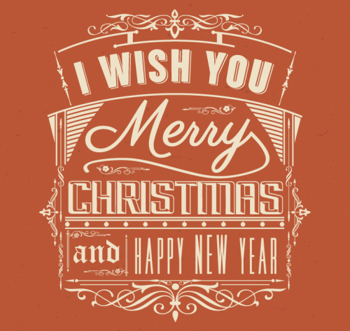 Retro Merry Christmas WordArt vector