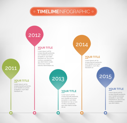 Timeline concise business information map vector material