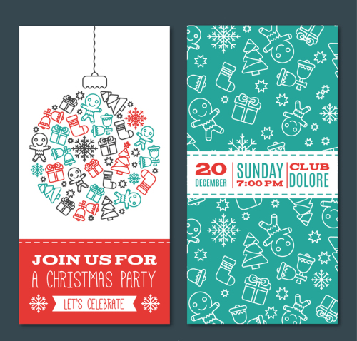 Creative Christmas party invitation card vector