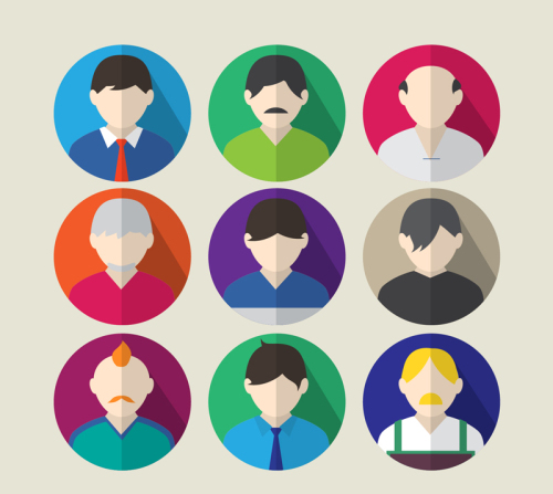 9 flat head men vector material