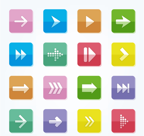 16 square section arrow button vector material