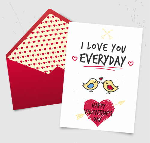 Hand-painted creative Valentine's Day love letter vector material