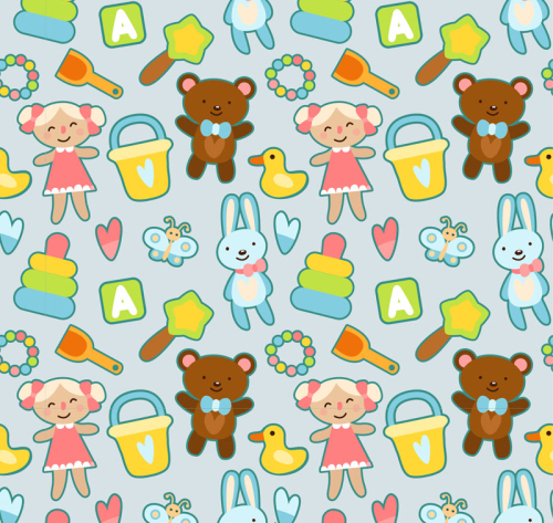 Cartoon toys seamless background vector material