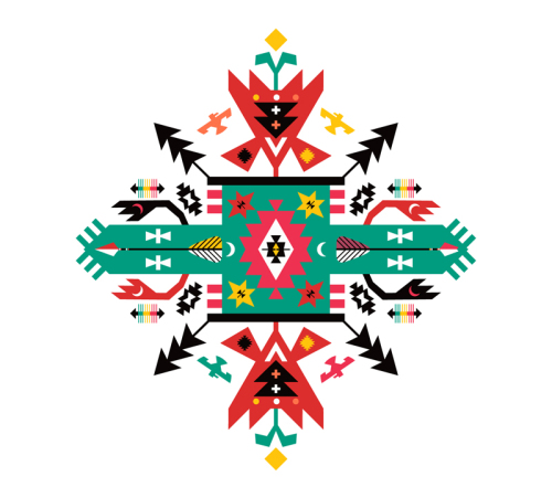 Symmetrical abstract patterns vector material