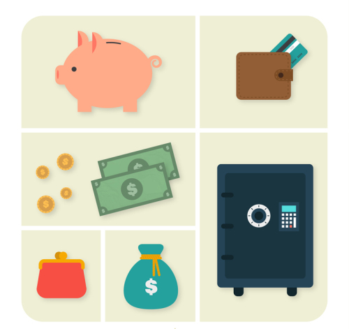 6 elements of the financial icon vector material