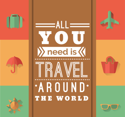 Color Global travel poster vector material