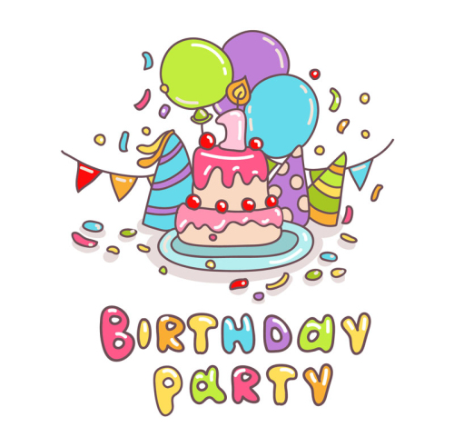 Fresh birthday card design vector material