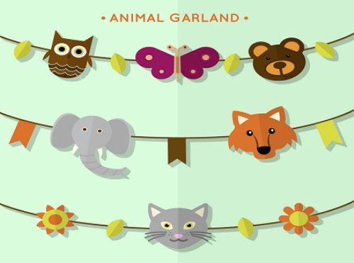 3 creative animal picture pull vector